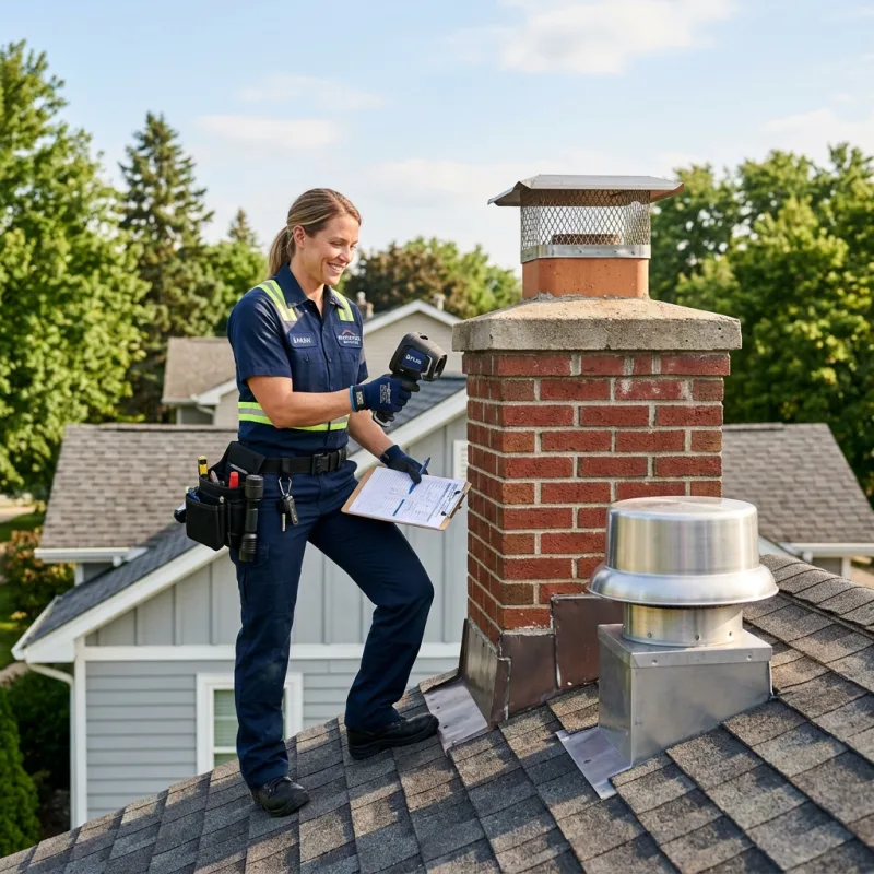 Technician inspecting a Clematis roof cavity and ductwork for a dead bird